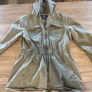 Kids Olive Utility Jacket with Hood